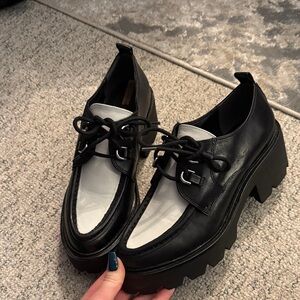 Sam Edelman Black and White Chunky Loafers